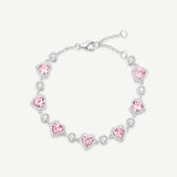 FANCIME „Ms Charming“ Halo Herz-Tennisarmband aus Sterlingsilber