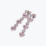 FANCIME "Ms Charming" Halo Heart Sterling Silver Drop Earrings Main