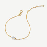 0,31 Karat im Labor gezüchteter Diamant Marquise Solitär Armband in 14K Gelbgold