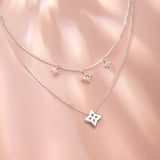 Collier en argent sterling "Starlit Melody" à deux couches