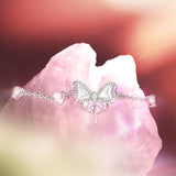 FANCIME „Pearl Kiss“ Schmetterlings-Schleifenarmband aus Sterlingsilber
