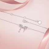 FANCIME „Dream Bow“ Schmetterlingsschleifen-Halskette aus Sterlingsilber