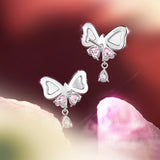 FANCIME „Pearl Kiss“ Ohrringe mit Schmetterlingsschleife aus Sterlingsilber