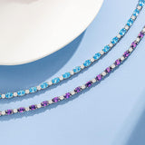 Armband „Glamour Radiance“ mit Geburtsstein Februar, Tennis-Amethyst im Fantasieschliff, Sterlingsilber