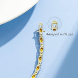 Armband „Glamour Radiance“ mit Geburtsstein November, gelbem Citrin im Fantasieschliff, Sterlingsilber 