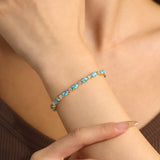"Glamour Radiance" Armband aus Sterlingsilber mit fancy geschliffenen Tennis-Türkisen