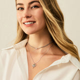 FANCIME "Soluna Nexus" Peridot August Birthstone Sterling Silver Necklace