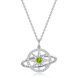 FANCIME „Stellar Promise“ Peridot-Geburtsstein-Halskette aus Sterlingsilber für August
