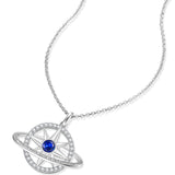 FANCIME "Stellar Promise" Sapphire September Birthstone Sterling Silver Necklace