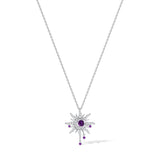 FANCIME "Soluna Nexus" Amethyst February Birthstone Sterling Silver Necklace