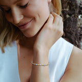 FANCIME "Duo Éternel" Bracelets de Tennis en Argent Sterling avec Pierre de Naissance de Mars Aigue-Marine
