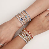 FANCIME "Thetis" Theta-Shaped Link Sterling Silver Chain Bracelet