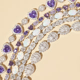 FANCIME „Dawn“ Amethyst-Geburtsstein-Tennisarmband aus Sterlingsilber für Februar
