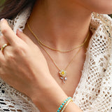 FANCIME „Sunlit Grace“ Klassische florale Gliederkette aus Sterlingsilber