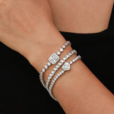 FANCIME „Axis“ Herzförmiger Tennisarmband aus Sterlingsilber
