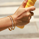 Armband „Glamour Radiance“ mit Geburtsstein November, gelbem Citrin im Fantasieschliff, Sterlingsilber 
