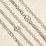 FANCIME „Axis“ Herzförmiger Tennisarmband aus Sterlingsilber