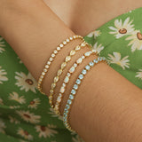 "Blue Bliss" Aquamarin-Tennisarmband aus Sterlingsilber 