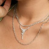 FANCIME "Vega Serenade" Twinkling Star Alpha Lyrae Sterling Silber Halskette 