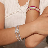 FANCIME „Axis“ Tennisarmband aus Sterlingsilber mit Radiant Cut