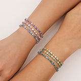 FANCIME „Dawn“ Tennisarmband aus Sterlingsilber mit rosa Geburtsstein