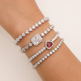 FANCIME „Axis“ Tennisarmband aus Sterlingsilber mit Radiant Cut