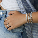 FANCIME「軸心」明亮式切割純銀古巴鏈節手鍊
