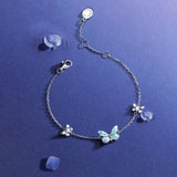 FANCIME "Starlight Butterfly" Luminous Enamel Sterling Silver Bracelet