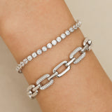 FANCIME "Linker" Rechteckiges Gliederarmband aus Sterlingsilber
