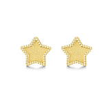 FANCIME Stern Ohrstecker aus 14-karätigem Gelbgold 