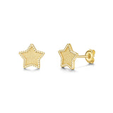 FANCIME Stern Ohrstecker aus 14-karätigem Gelbgold 