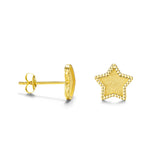 FANCIME Stern Ohrstecker aus 14-karätigem Gelbgold 