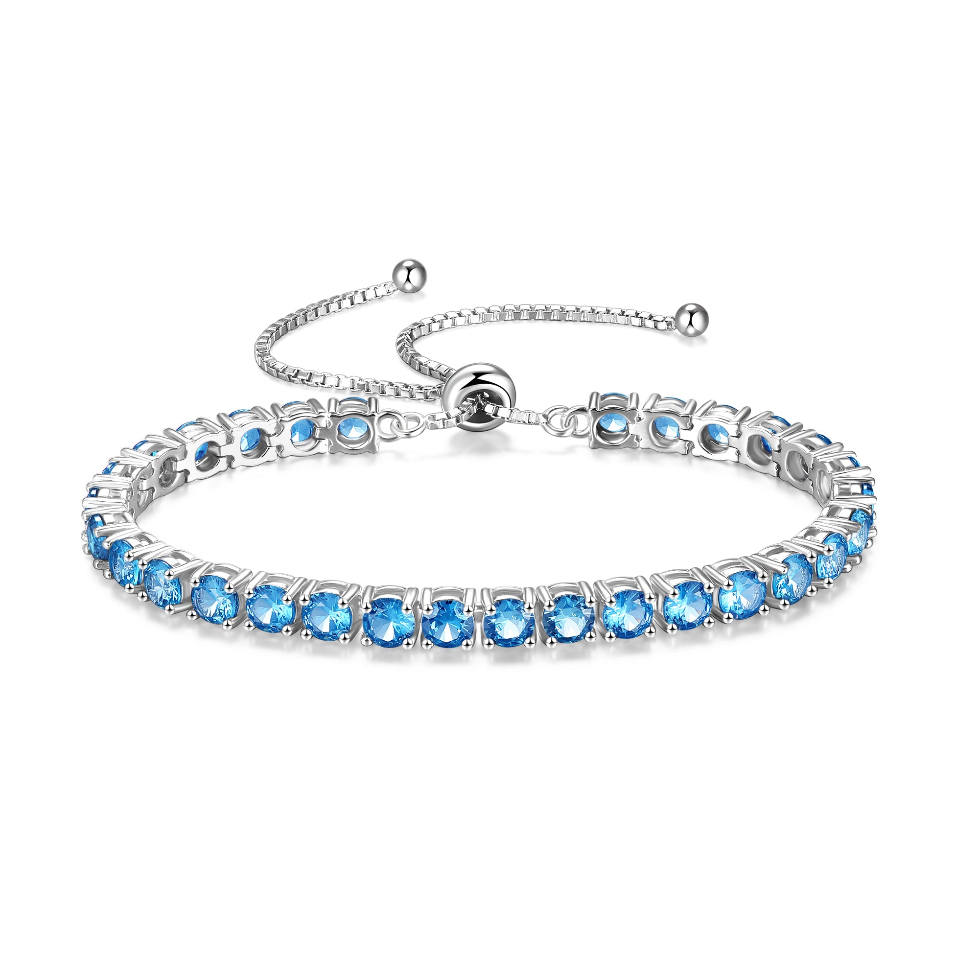 "Ewige Eleganz" Dezember Geburtsstein Topas Sterlingsilber Tennisarmband Klassische Bolo-Kette