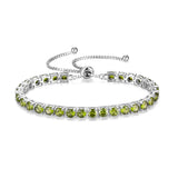 „Ewige Eleganz“ – Peridot-Armband aus Sterlingsilber mit Geburtsstein August, klassische Bolo-Kette