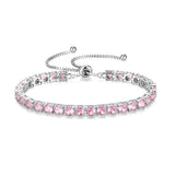 "Élégance Éternelle" Bracelet de Tennis en Tourmaline en Argent Sterling avec Chaîne Bolo Classique