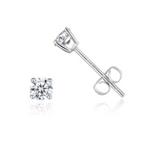 Boucles d'oreilles en or blanc 14K 0.3CTTW avec diamant solitaire cultivé en laboratoire