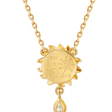 FANCIME「My Sunshine」ひまわりドロップ シトリン 誕生石 回転式スターリングシルバーネックレス