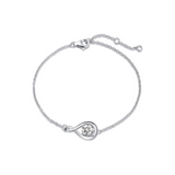 Armband aus Sterlingsilber mit dem Geburtsstein „Unendliche Umarmung“ und Zirkonia-Stein als Unendlichkeitssymbol für April