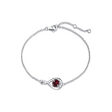 Armband „Unendliche Umarmung“ aus Sterlingsilber mit Granat-Geburtsstein für Januar und Unendlichkeitssymbol