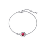 Armband aus Sterlingsilber mit dem Geburtsstein Rubin und dem Unendlichkeitssymbol „Unendliche Umarmung“ für Juli