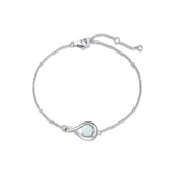 Armband aus Sterlingsilber mit dem Geburtsstein Opal und dem Unendlichkeitssymbol „Unendliche Umarmung“ für Oktober