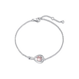 Armband „Unendliche Umarmung“ aus Sterlingsilber mit Unendlichkeitssymbol aus rosa Quarz