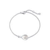"Unendliche Umarmung" Juni Geburtsstein Perle Infinity Symbol Sterling Silber Armband