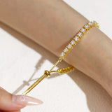 FANCIME "The One" Moissanite Sterling Silver Bolo Tennis Bracelet