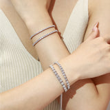 FANCIME "The One" Moissanite Sterling Silver Bolo Tennis Bracelet