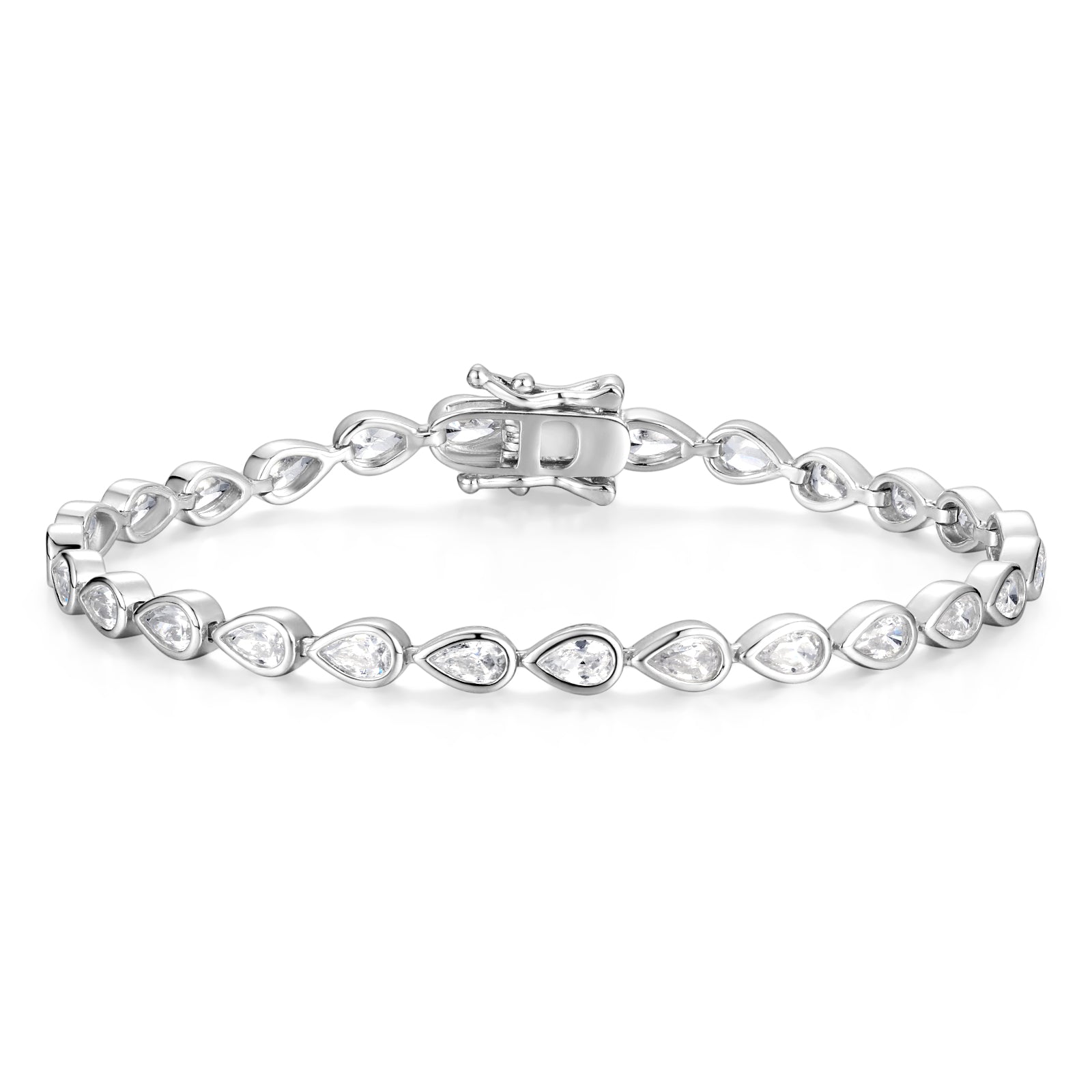 FANCIME „Tearline“ Klassisches Tennisarmband aus Sterlingsilber