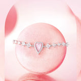 FANCIME „Pink Moment“ Armband aus Sterlingsilber mit rosa Herz, weißer Perle und Zirkonia 