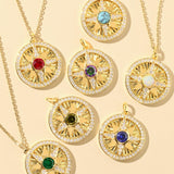 FANCIME "Lumen Star" Ruby July Birthstone Sterling Silver Necklace