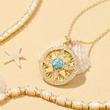 FANCIME "Lumen Star" Turquoise December Birthstone Sterling Silver Necklace