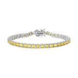 "Renouvellement de l'Esprit" Bracelet Tennis en Argent Sterling Citrine Jaune